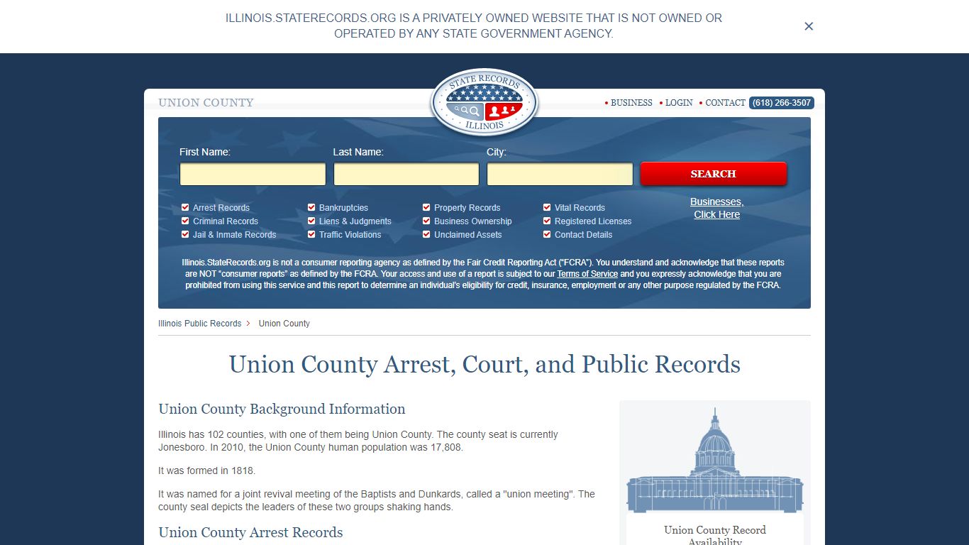 Union County Arrest, Court, and Public Records